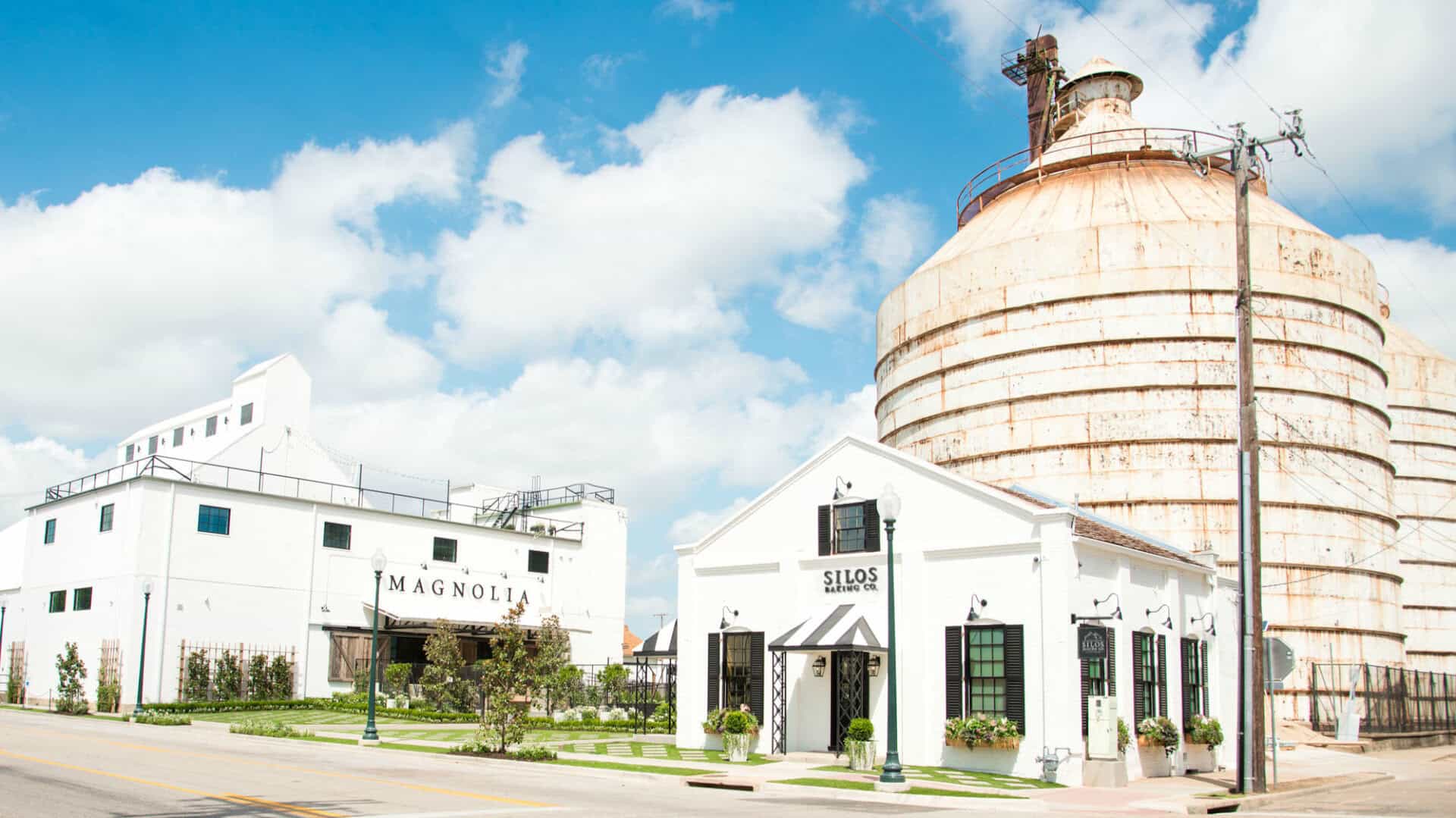 Magnolia Market at the Silos with its twin grain silos, Waco, Texas
