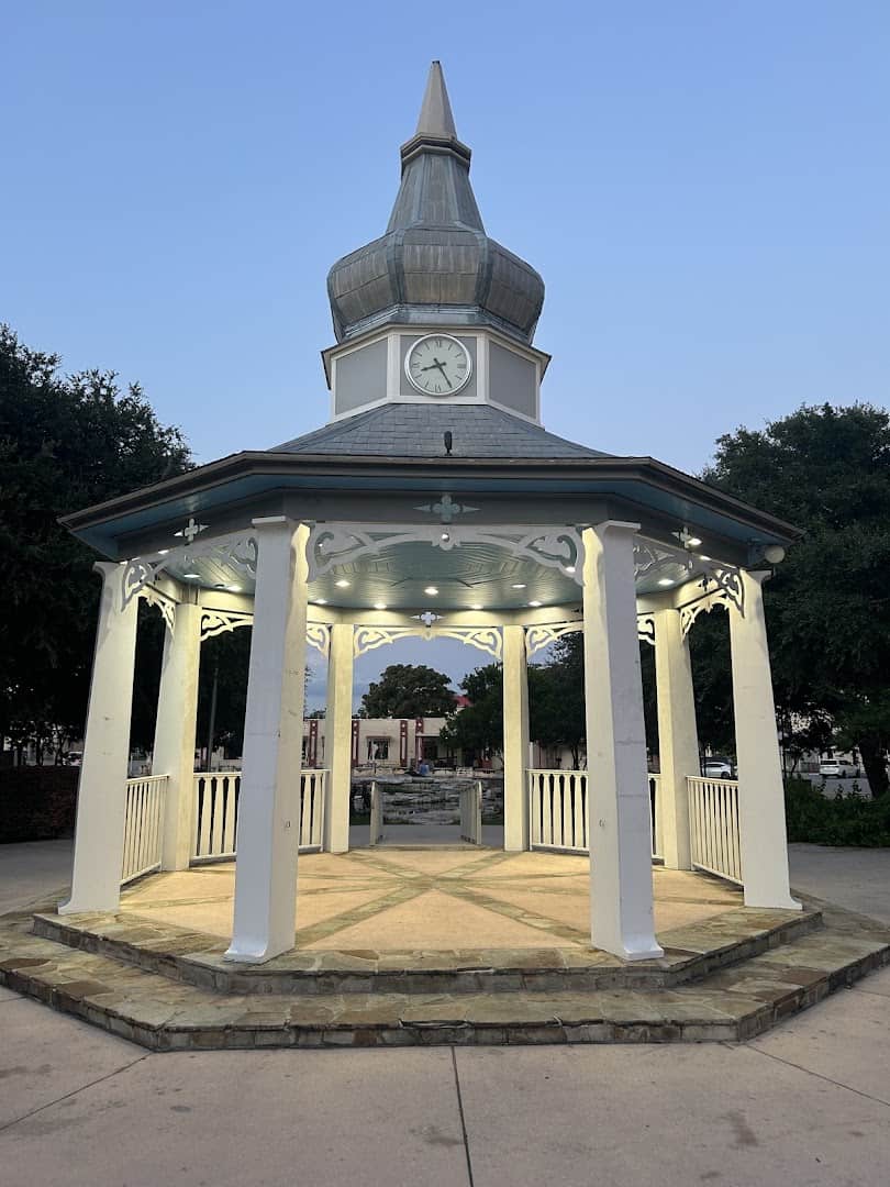 White gazebo on Main Plaza in Boerne, Texas