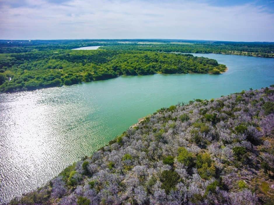 Rocky granite Hill Country above the Colorado River near Marble Falls, Texas