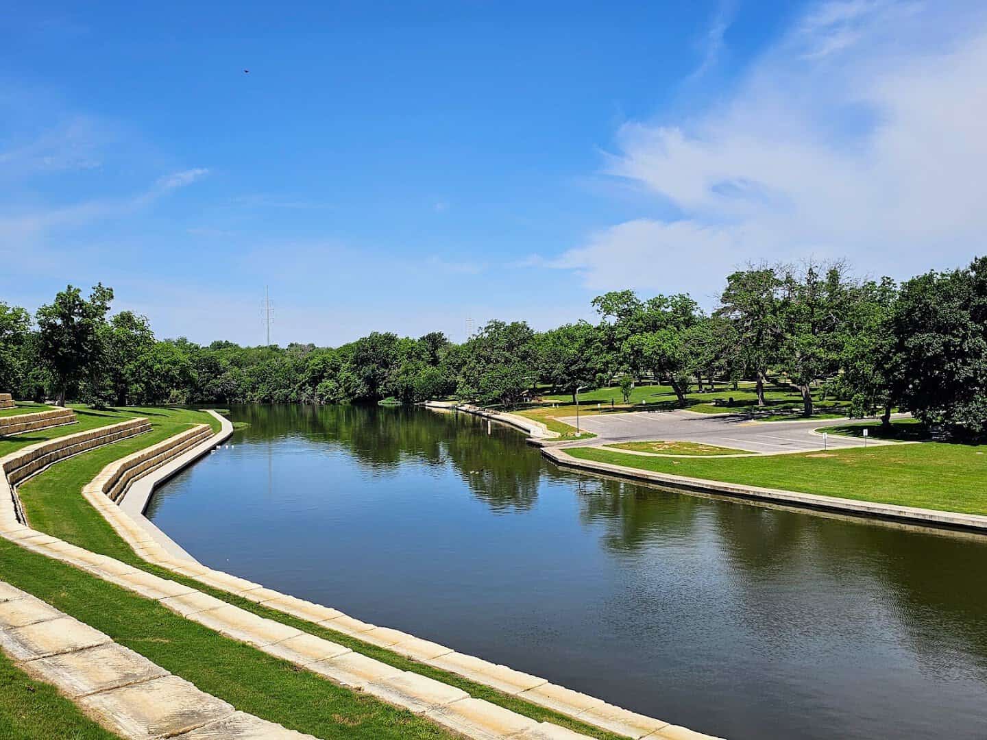 Landscaped waterway walk in Marble Falls, Texas