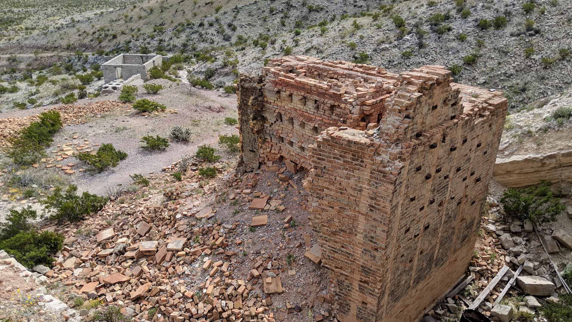 Red brick Scott furnace at Mariscal Mine built by the Mariscal Mining Company