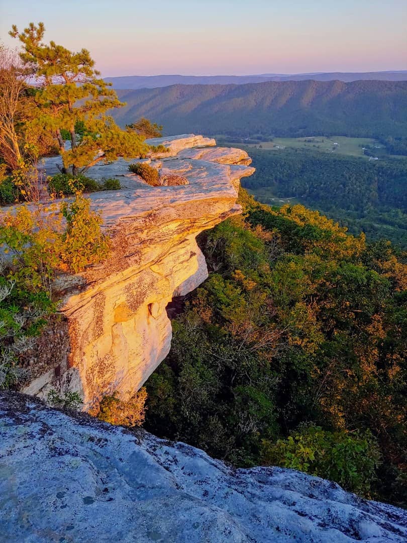 The rock ledge at McAfee Knob overlooking the Catawba Valley in autumn, Virginia