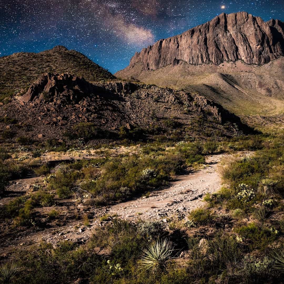The Milky Way over the Chisos Mountains at Big Bend National Park, Texas