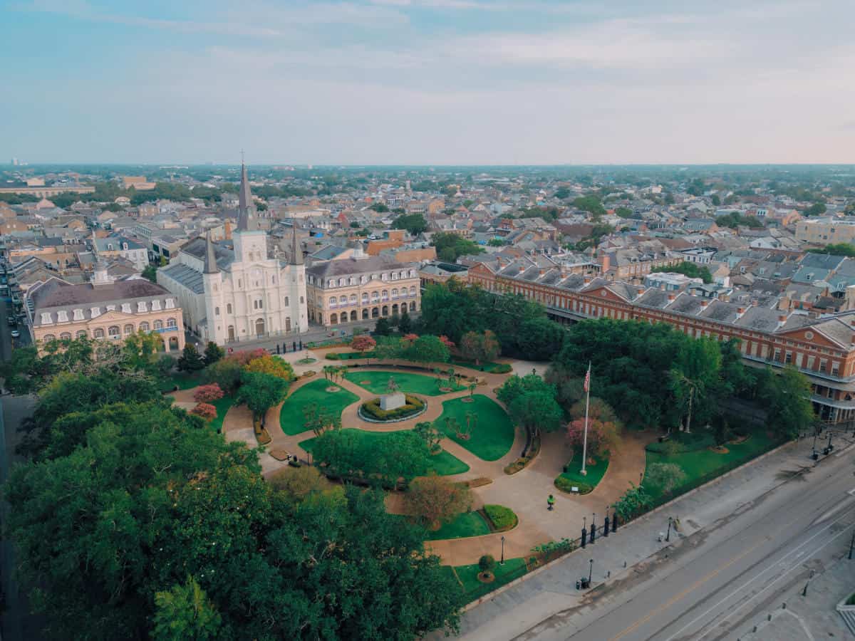 Jackson Square and St. Louis Cathedral in the French Quarter, New Orleans, Louisiana