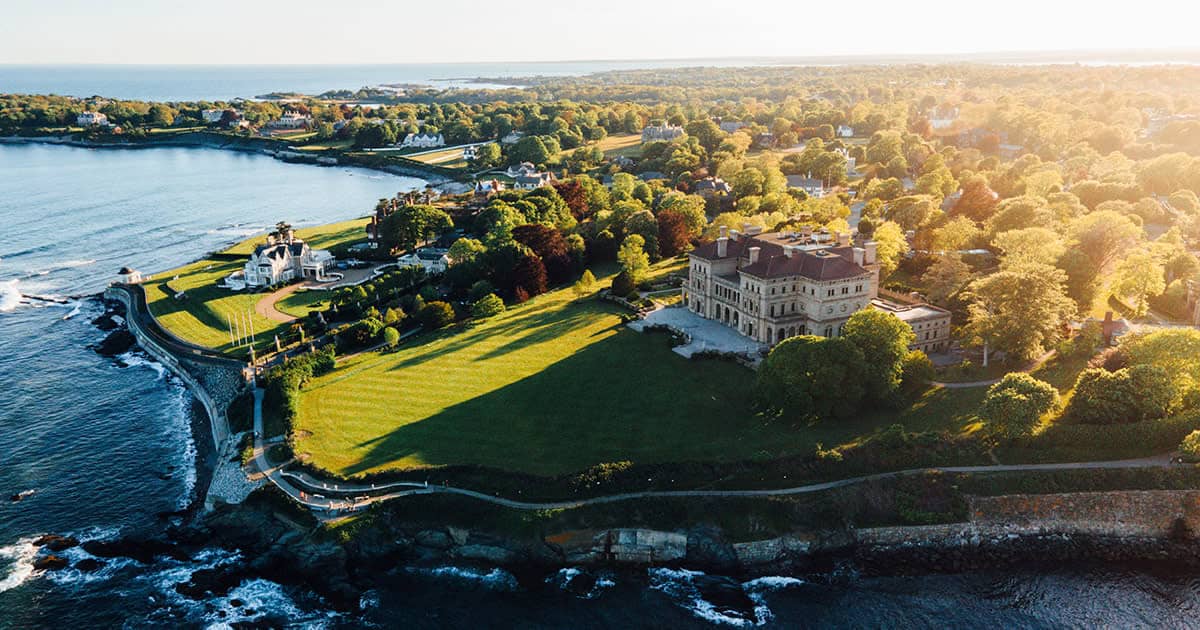 Gilded Age mansion on the Atlantic coastline, Newport, Rhode Island