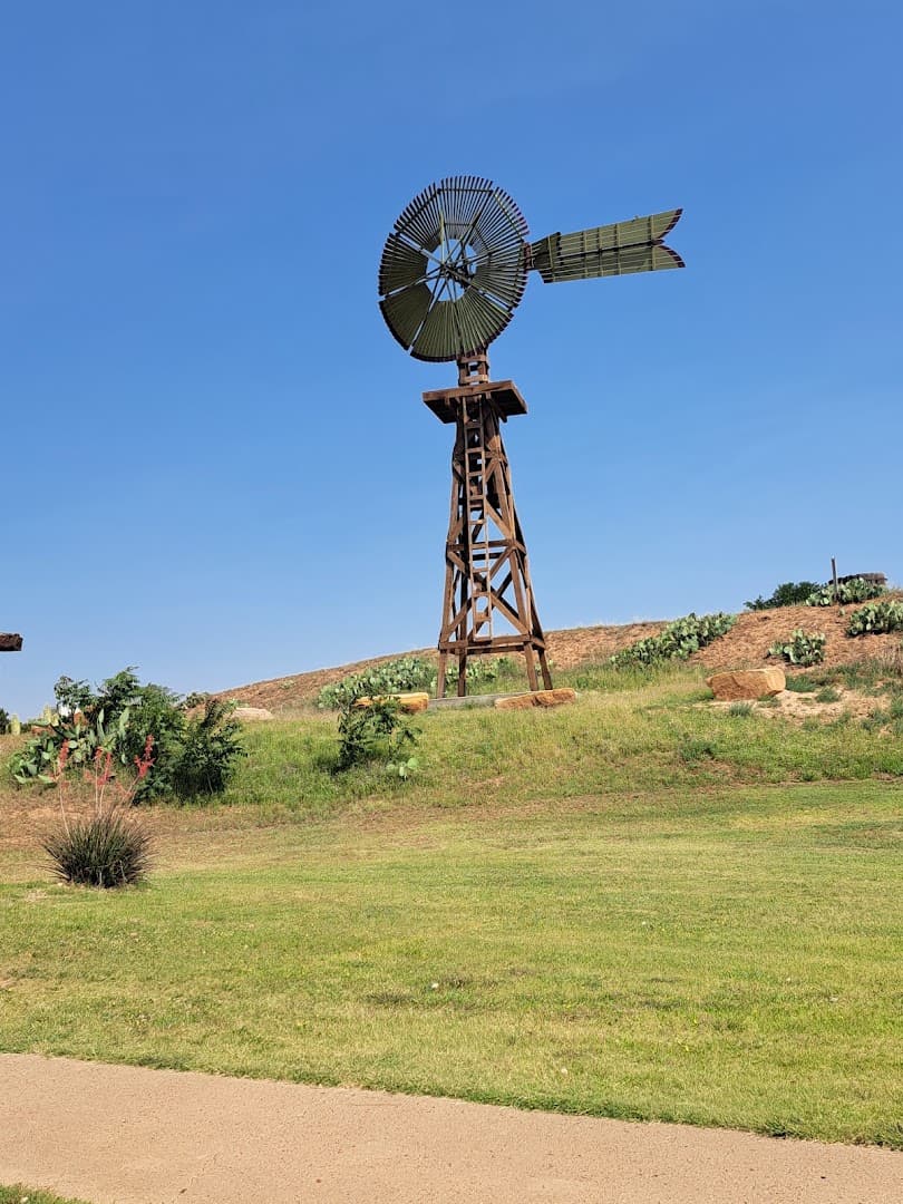 Historic windmill on the grounds of the National Ranching Heritage Center in Lubbock, Texas