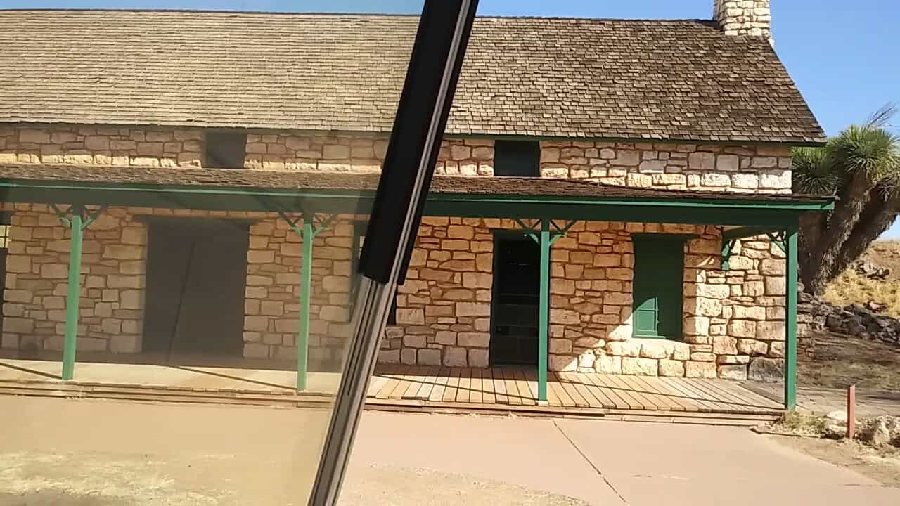 Two-story stone ranch house at the National Ranching Heritage Center in Lubbock, Texas