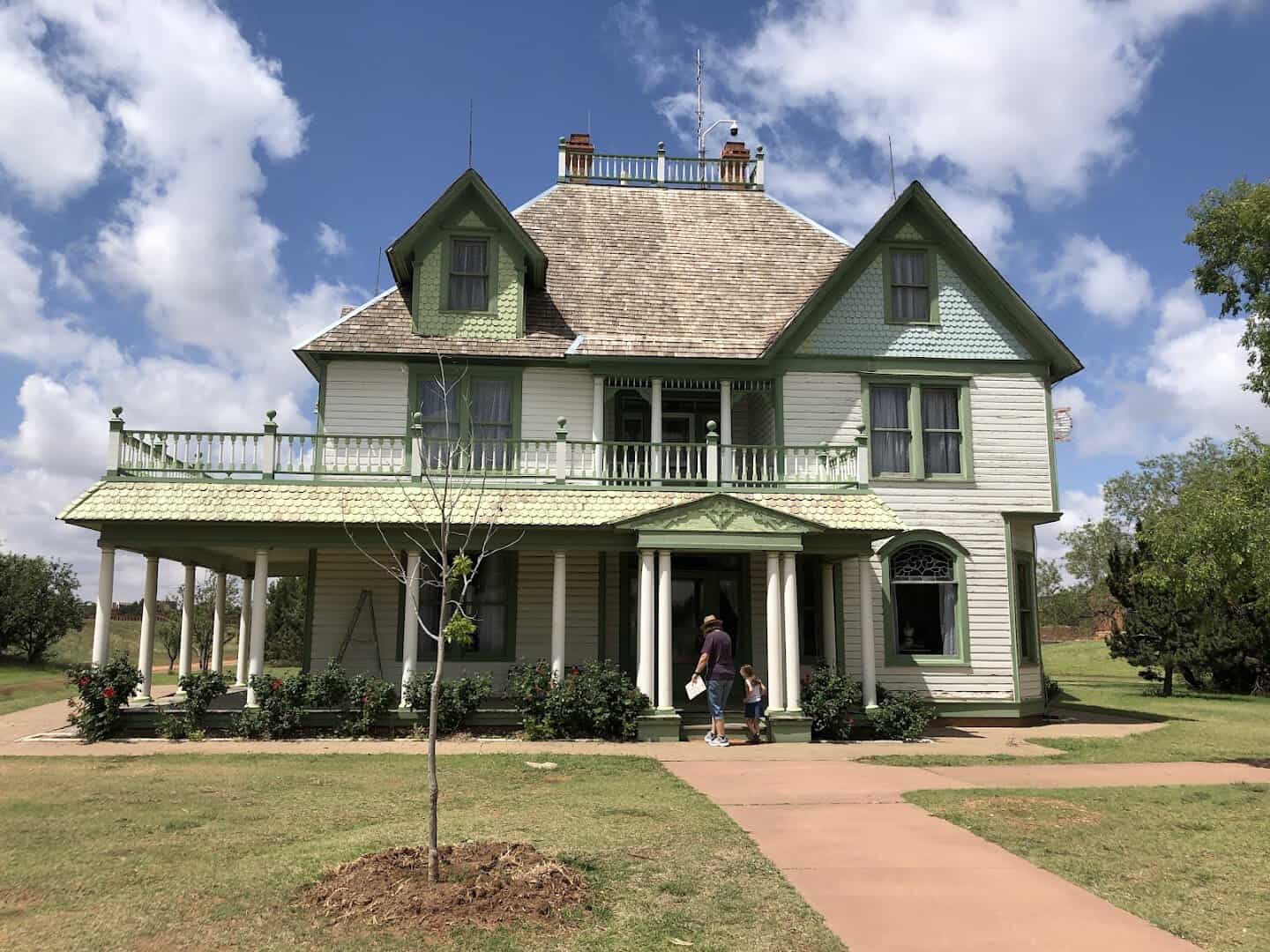 Restored Victorian two-story ranch house at the National Ranching Heritage Center in Lubbock, Texas