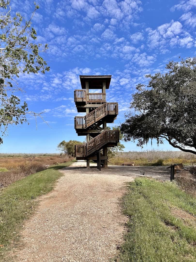 Wooden observation tower on the trail at Brazos Bend State Park, Texas