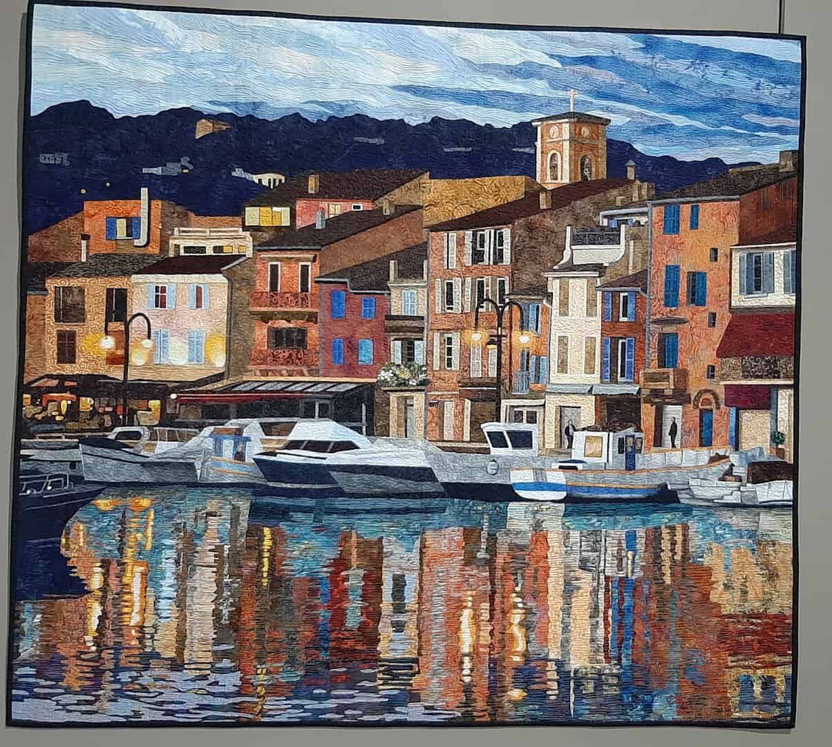 Colorful art quilt on display at the National Quilt Museum in Paducah, Kentucky