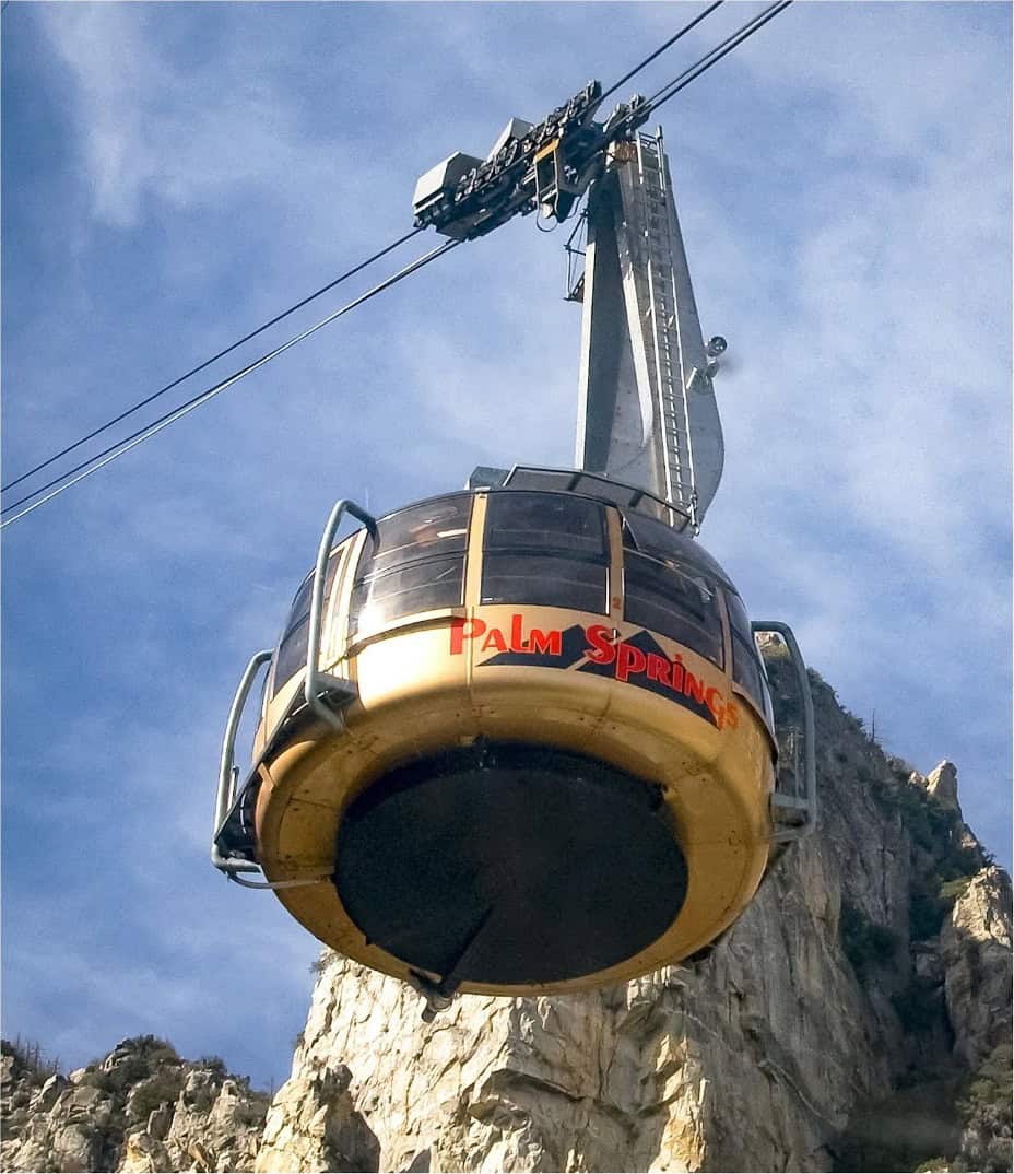 Palm Springs Aerial Tramway car in the sunny desert, Palm Springs, California
