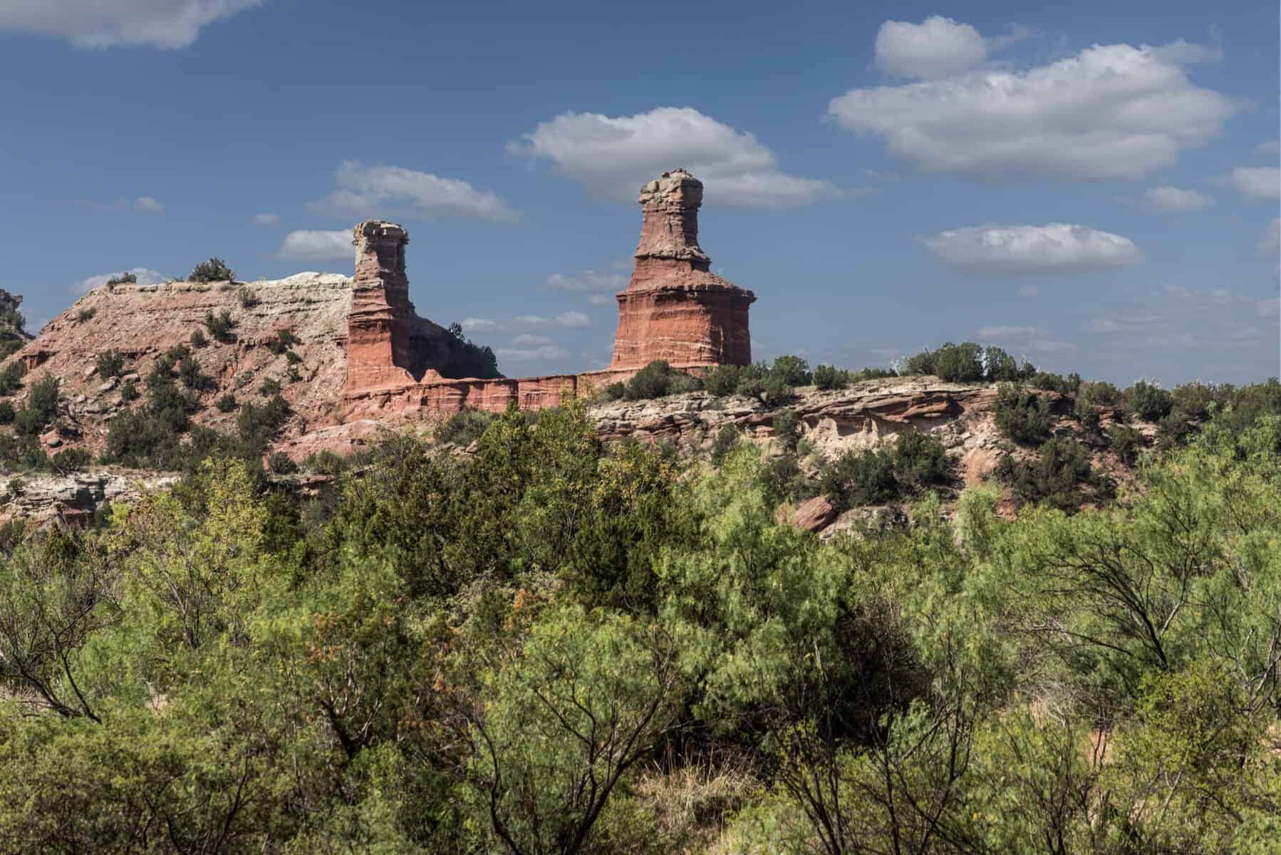 The Lighthouse rock formation in Palo Duro Canyon State Park, Texas