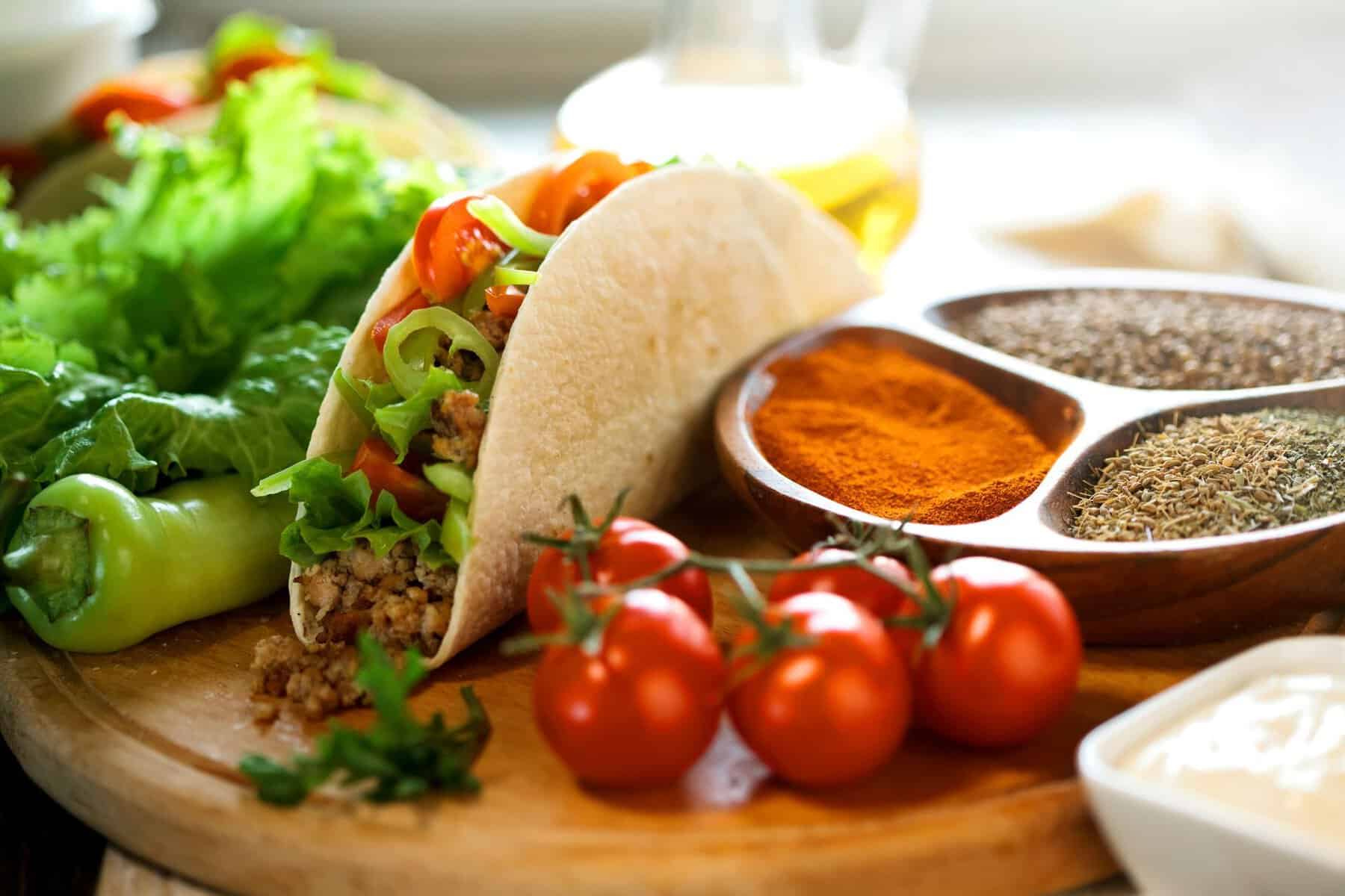 A plate of tacos at Pancho's Mexican Buffet in Mesquite, Texas