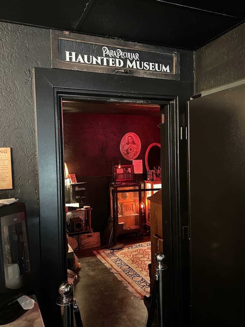 Entrance to the ParaPeculiar Haunted Museum inside Triple Six Social in San Marcos, Texas