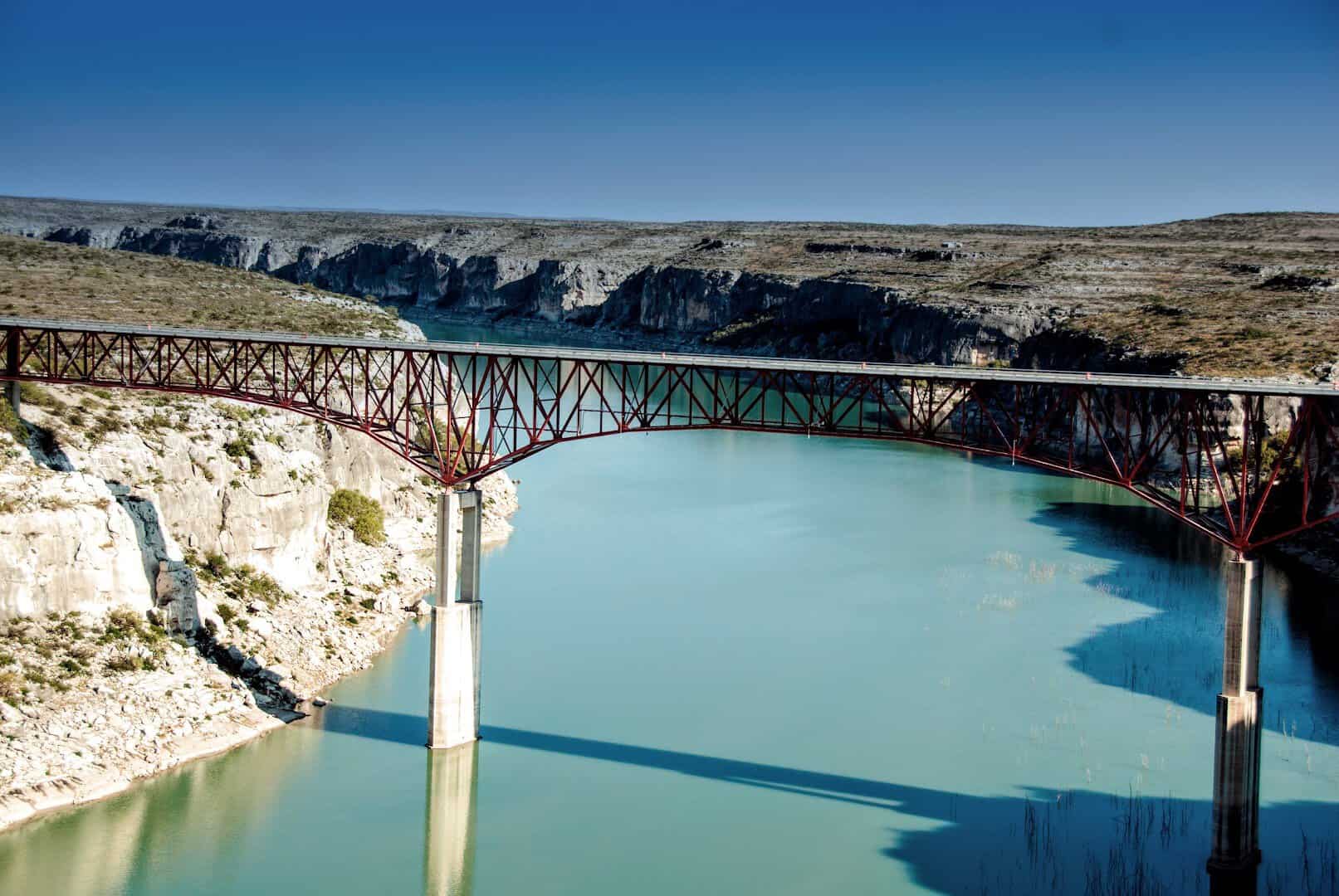 Pecos River High Bridge over turquoise water in the limestone canyon on US 90