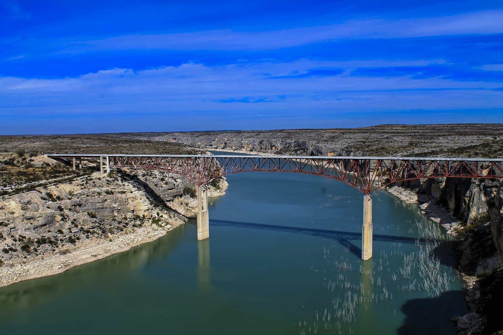The Pecos River High Bridge and canyon seen from the US 90 overlook picnic area
