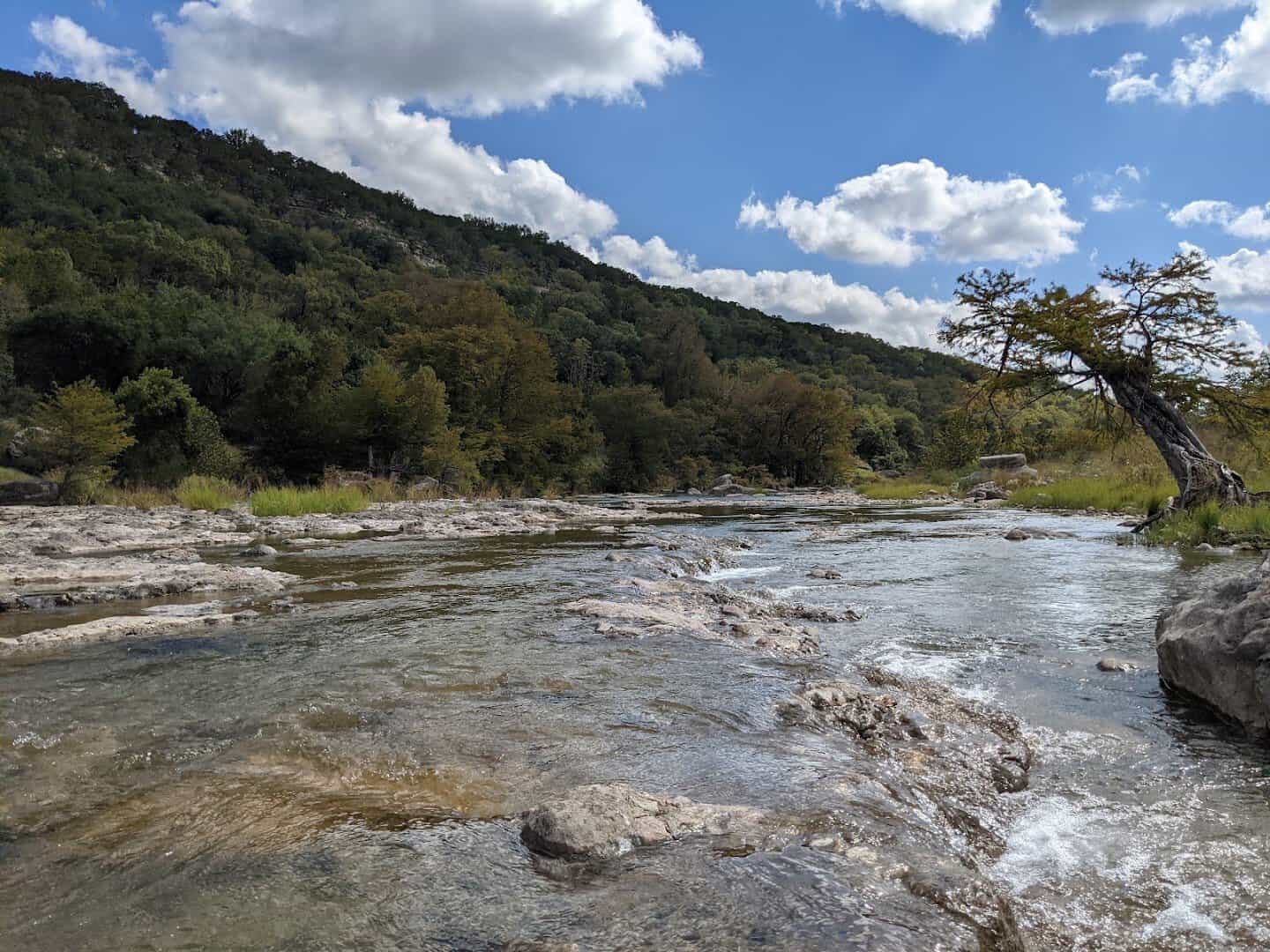 The Pedernales River winding through the Hill Country at Pedernales Falls State Park
