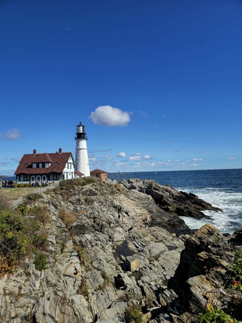 Portland Head Light lighthouse on the rocky coast, Cape Elizabeth, Maine