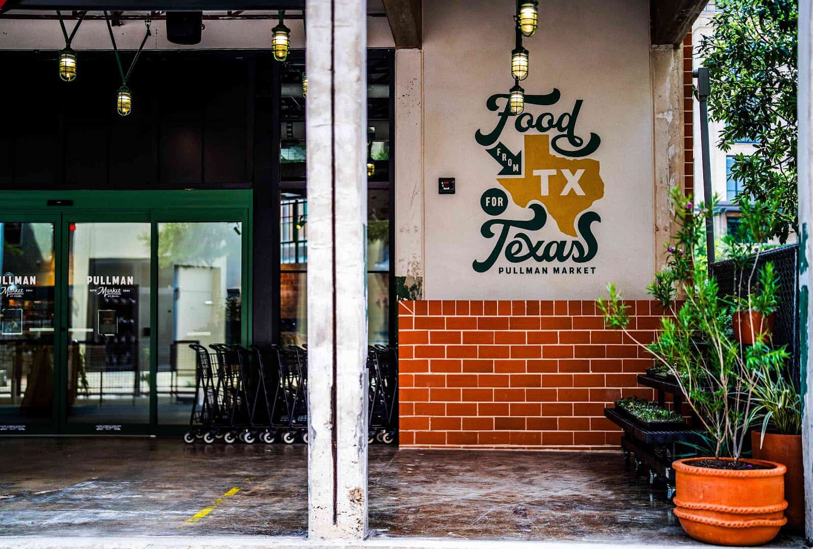 The Food from Texas mural inside Pullman Market in San Antonio