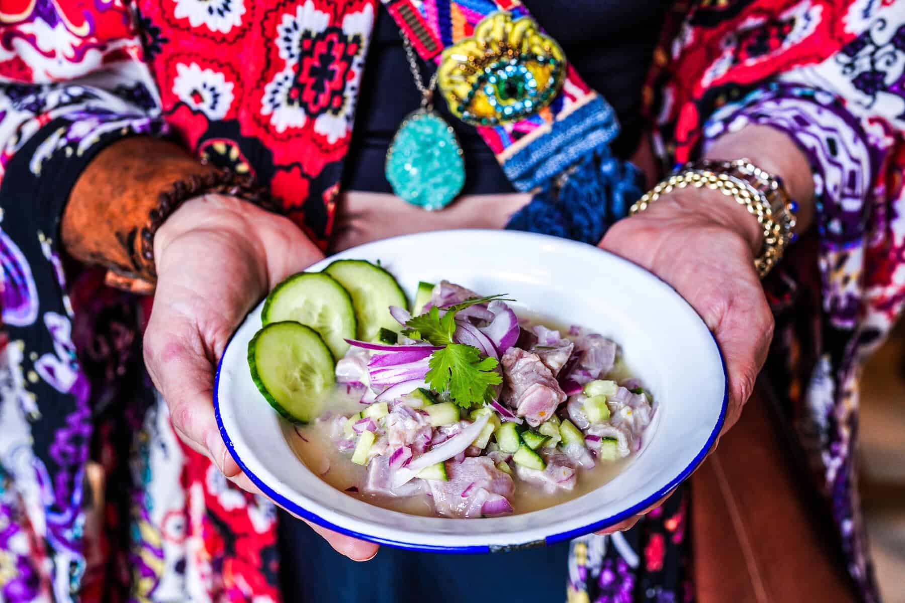 Fresh ceviche from the raw bar at Pullman Market