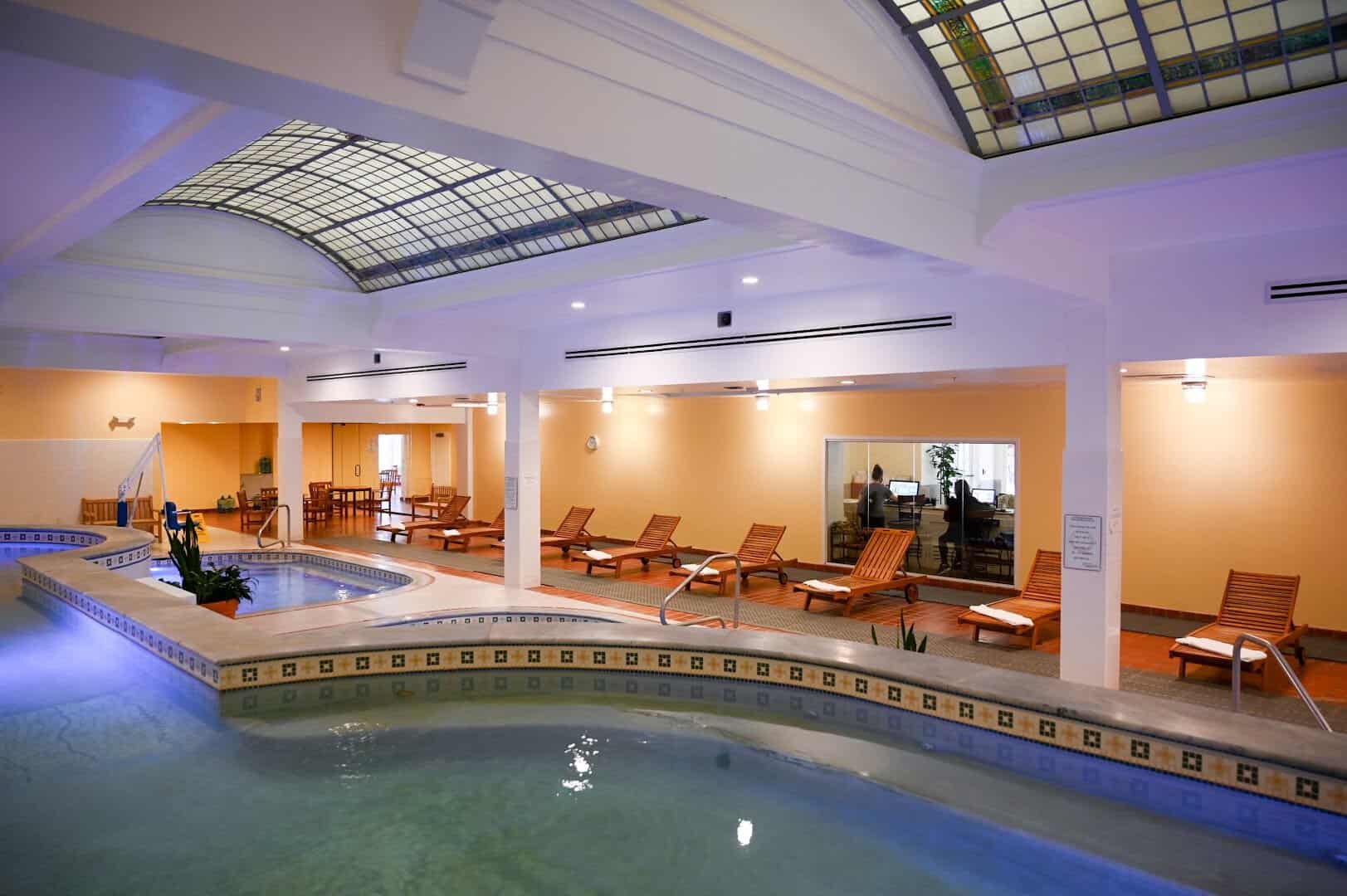 Indoor thermal soaking pool under the dome at Quapaw Baths, Hot Springs, Arkansas