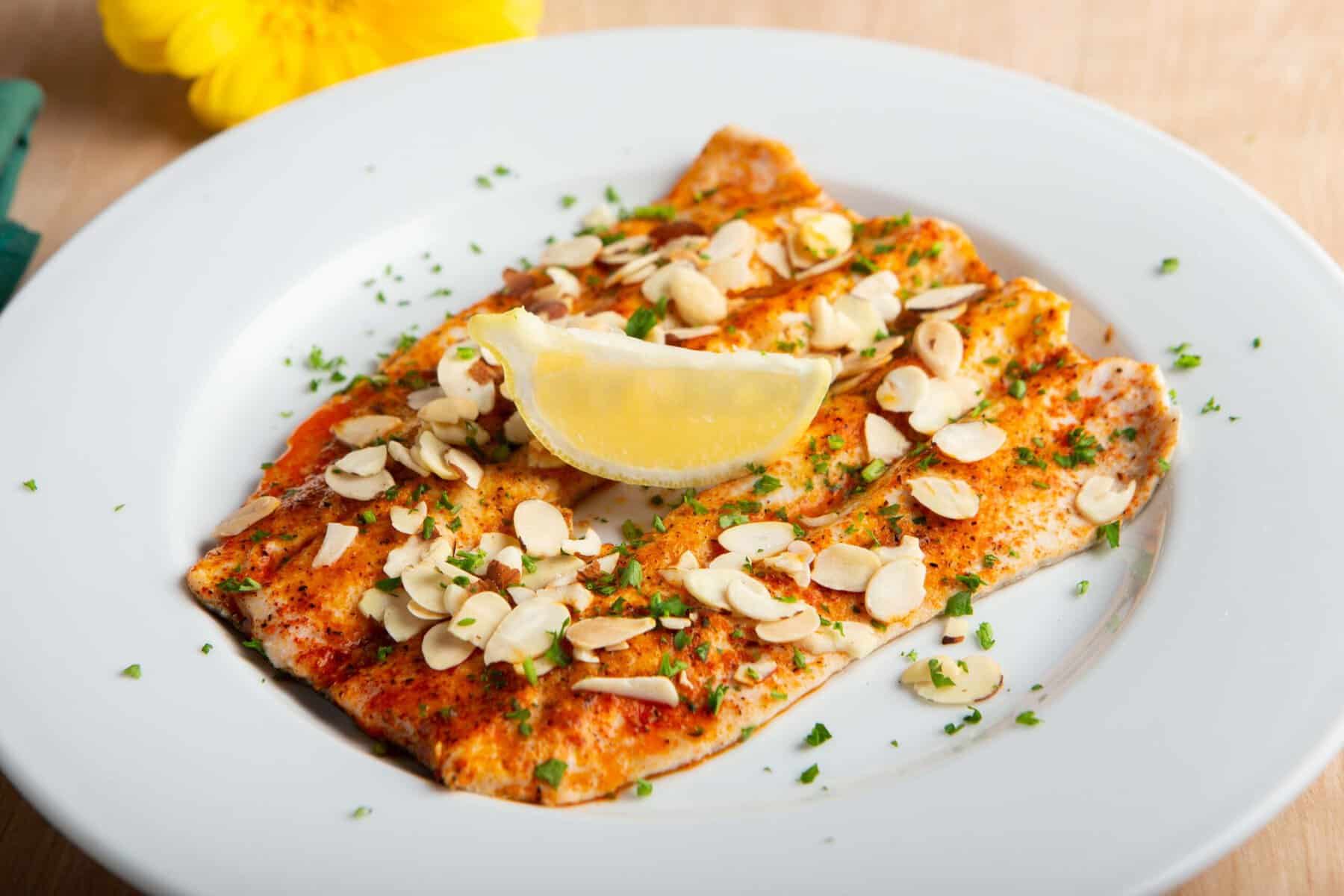 Rainbow trout topped with toasted almonds at Celebration Restaurant in Dallas