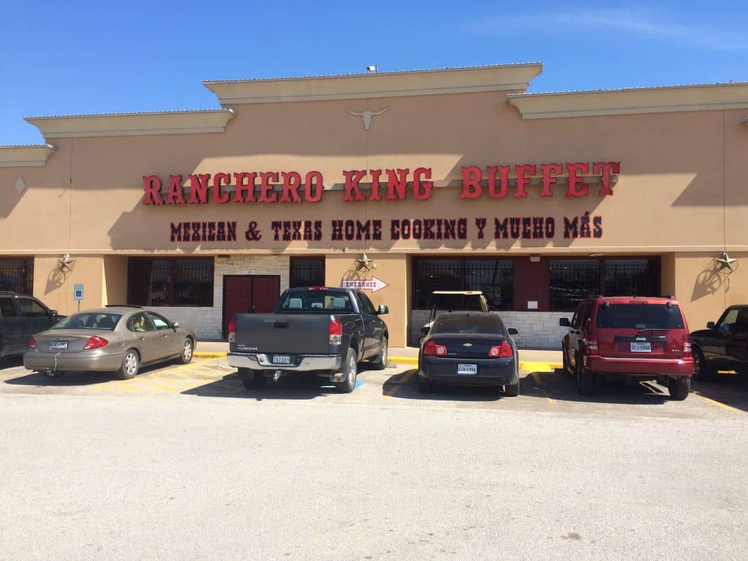 Storefront of Ranchero King Buffet on the North Freeway in Houston
