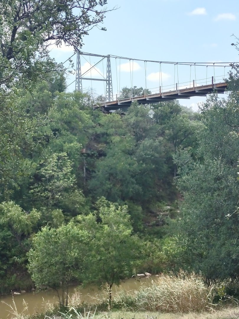 The Regency Suspension Bridge crossing the Colorado River near San Saba, Texas