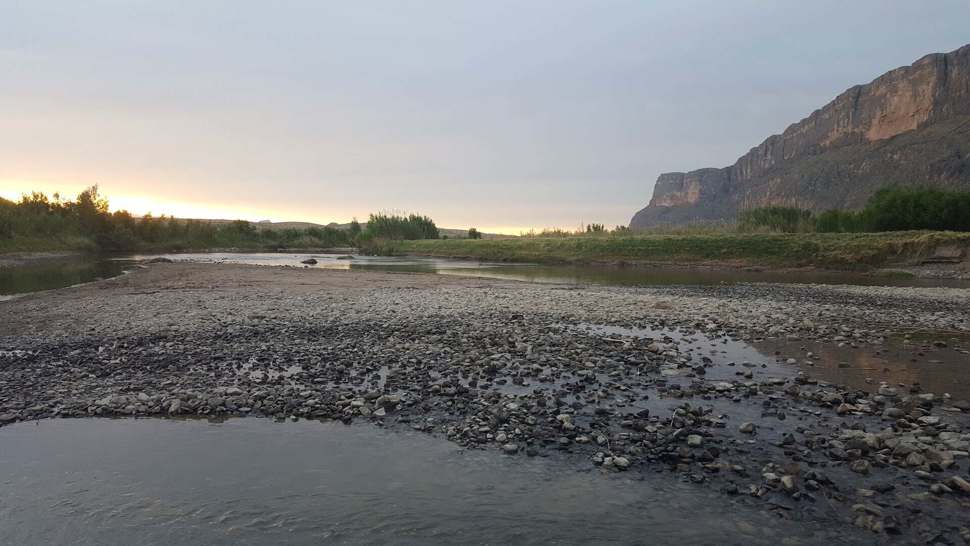 Dusk light over the Rio Grande near Santa Elena Canyon