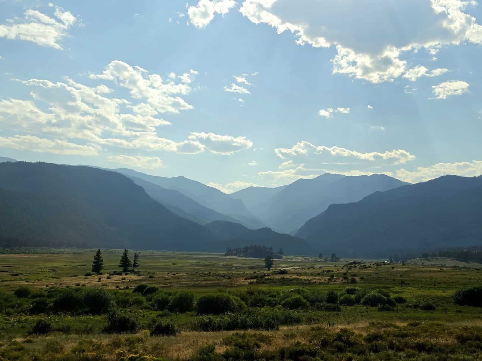 Mountain valley and meadow in Rocky Mountain National Park, Colorado