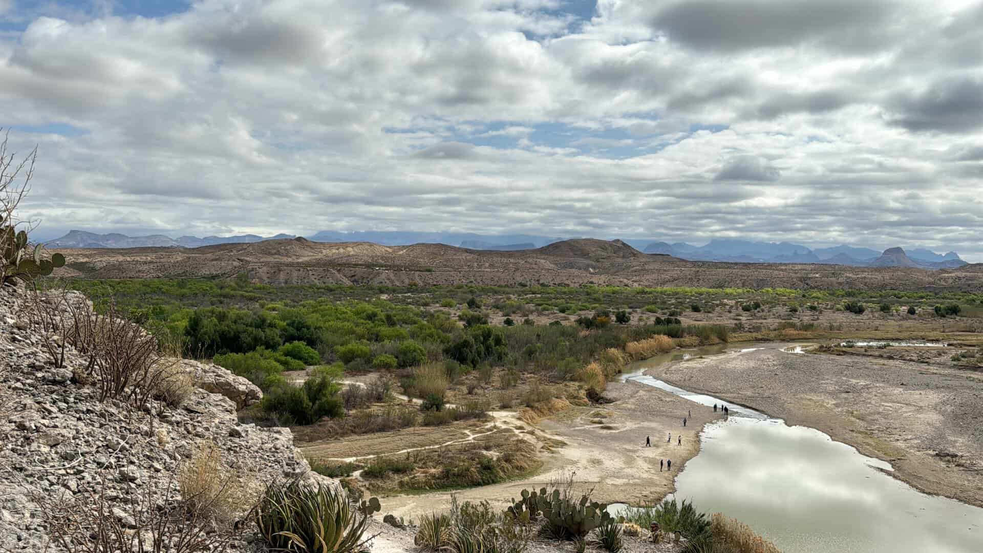 Desert badlands overlook along the Ross Maxwell Scenic Drive in Big Bend