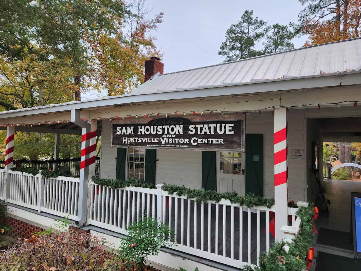 Sam Houston Statue Visitor Center porch in Huntsville
