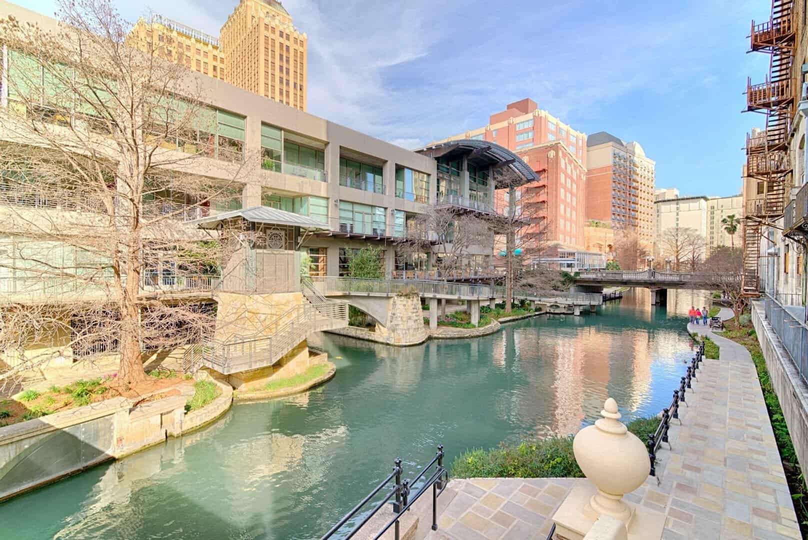 San Antonio River Walk canal and walkway in San Antonio, Texas