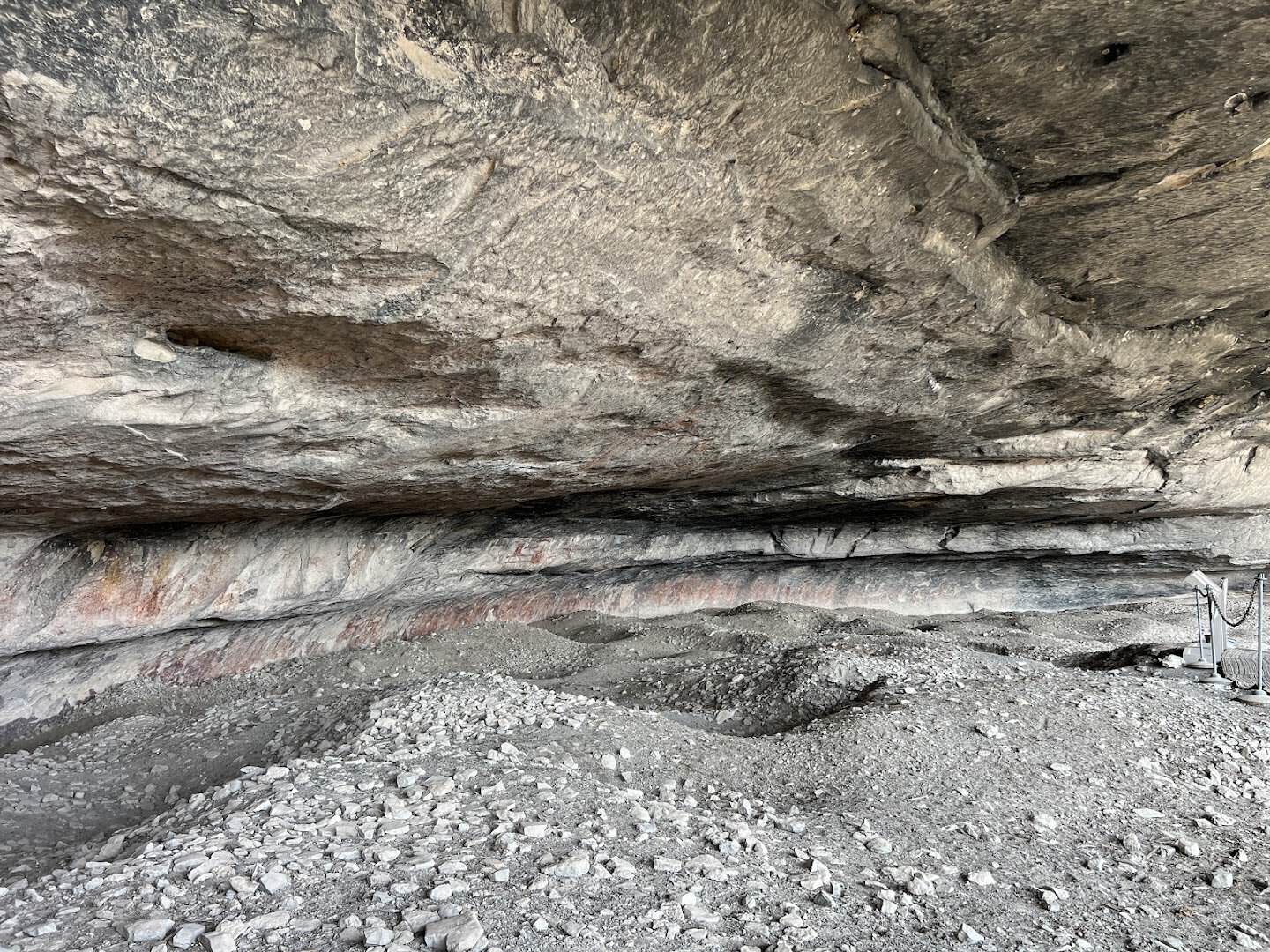 Sheltered rock overhang in Seminole Canyon where pictographs were painted