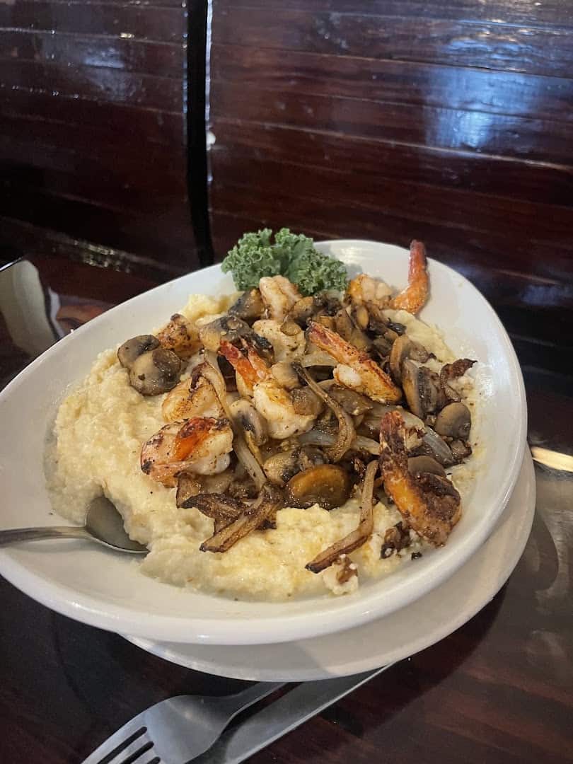 Shrimp and gouda grits at Miller's Seawall Grill in Galveston, Texas