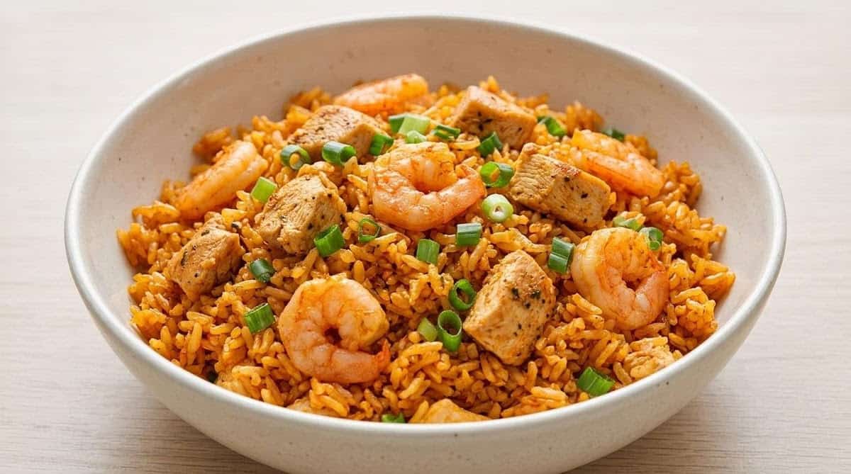 Shrimp fried rice at Baytown Seafood in Baytown, Texas