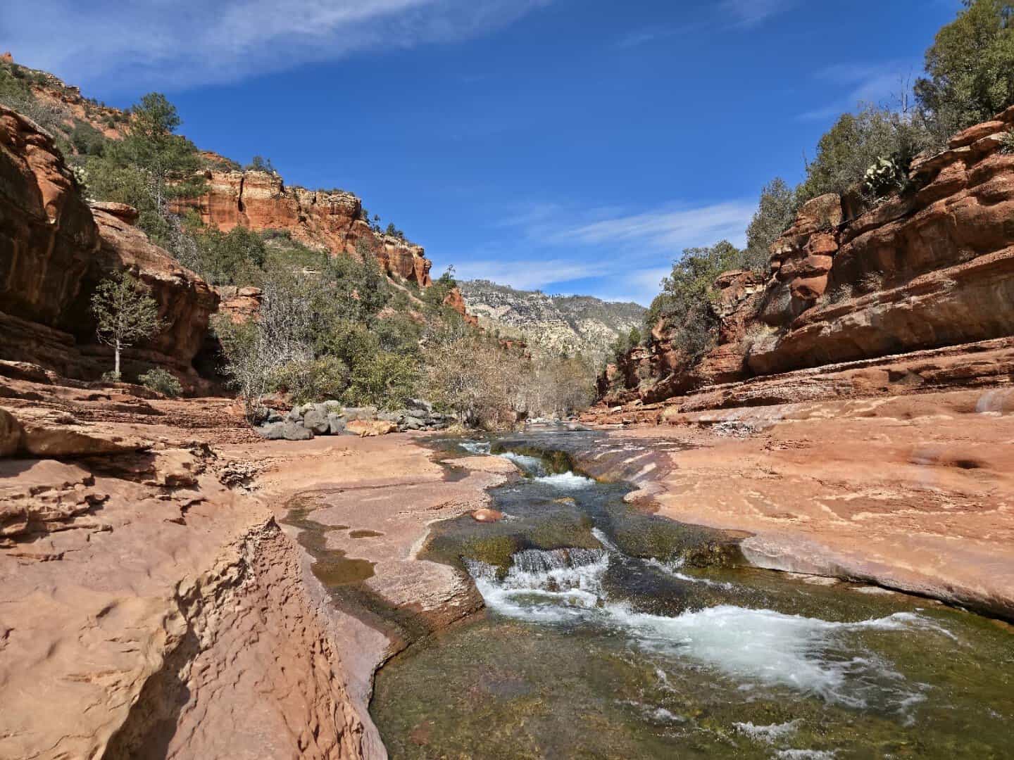Oak Creek flowing over red sandstone at Slide Rock State Park, Arizona