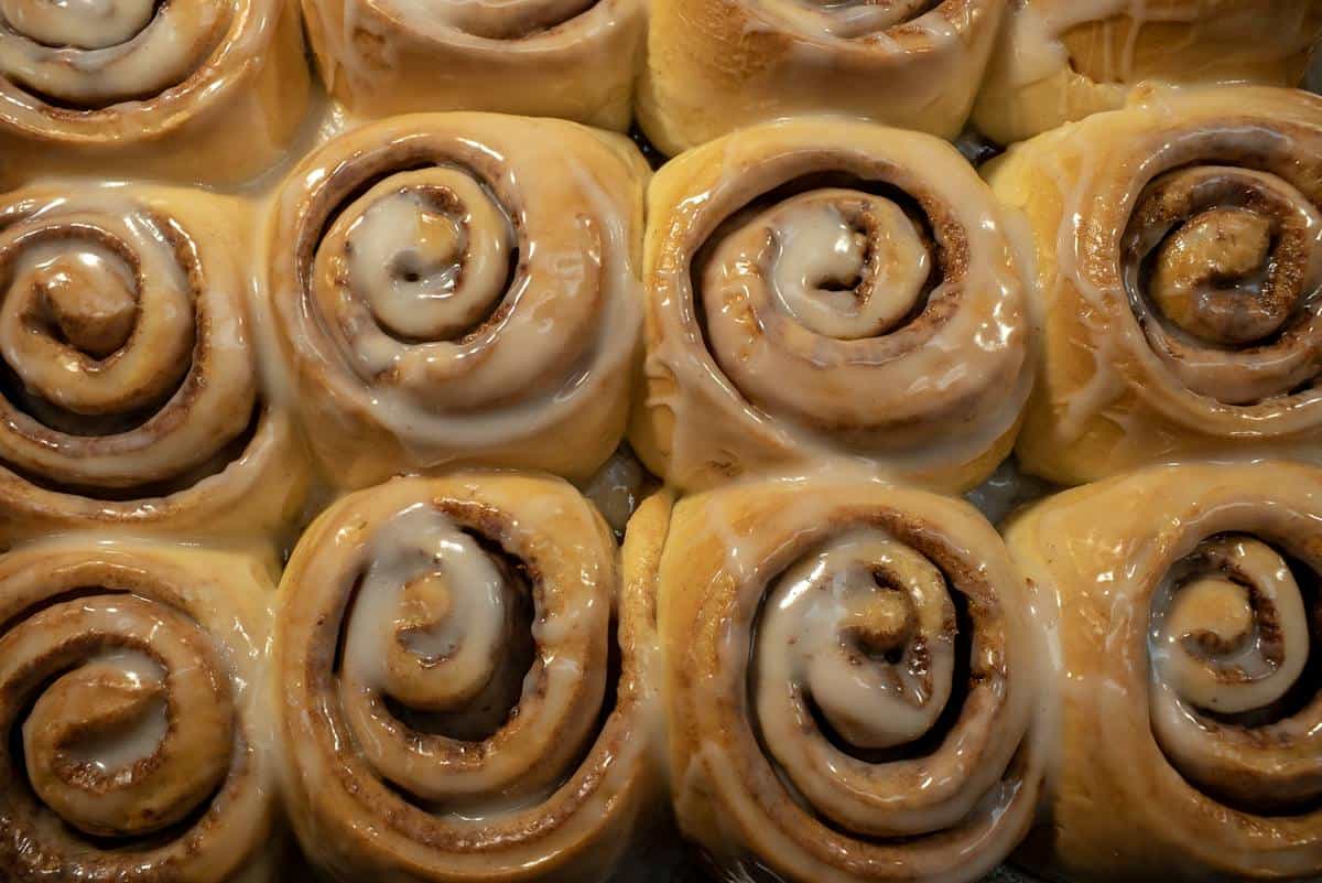 Fresh cinnamon rolls at Slovacek's West in West, Texas