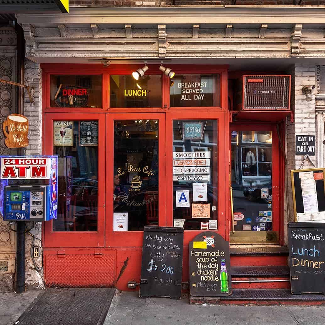 A cast-iron building storefront in SoHo, New York City
