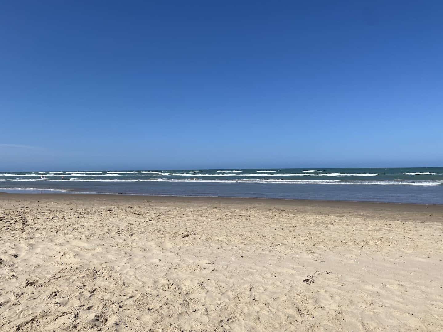 Waves rolling in along the shoreline at South Padre Island