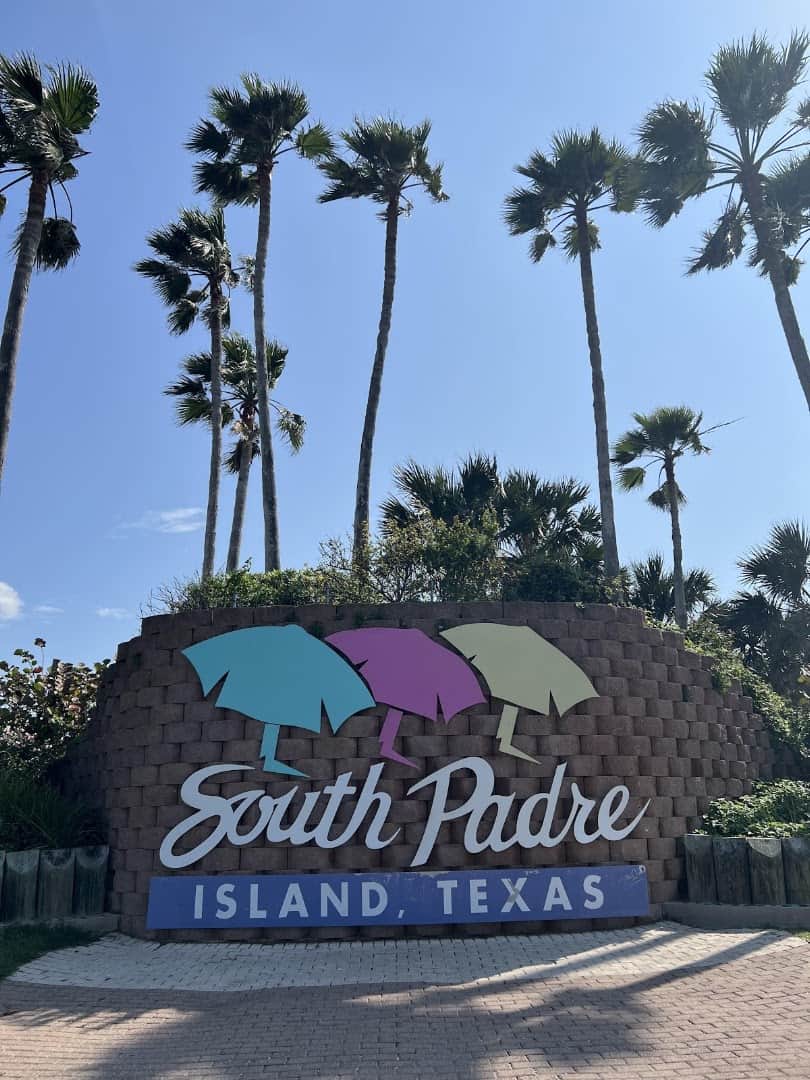 The South Padre Island, Texas welcome sign
