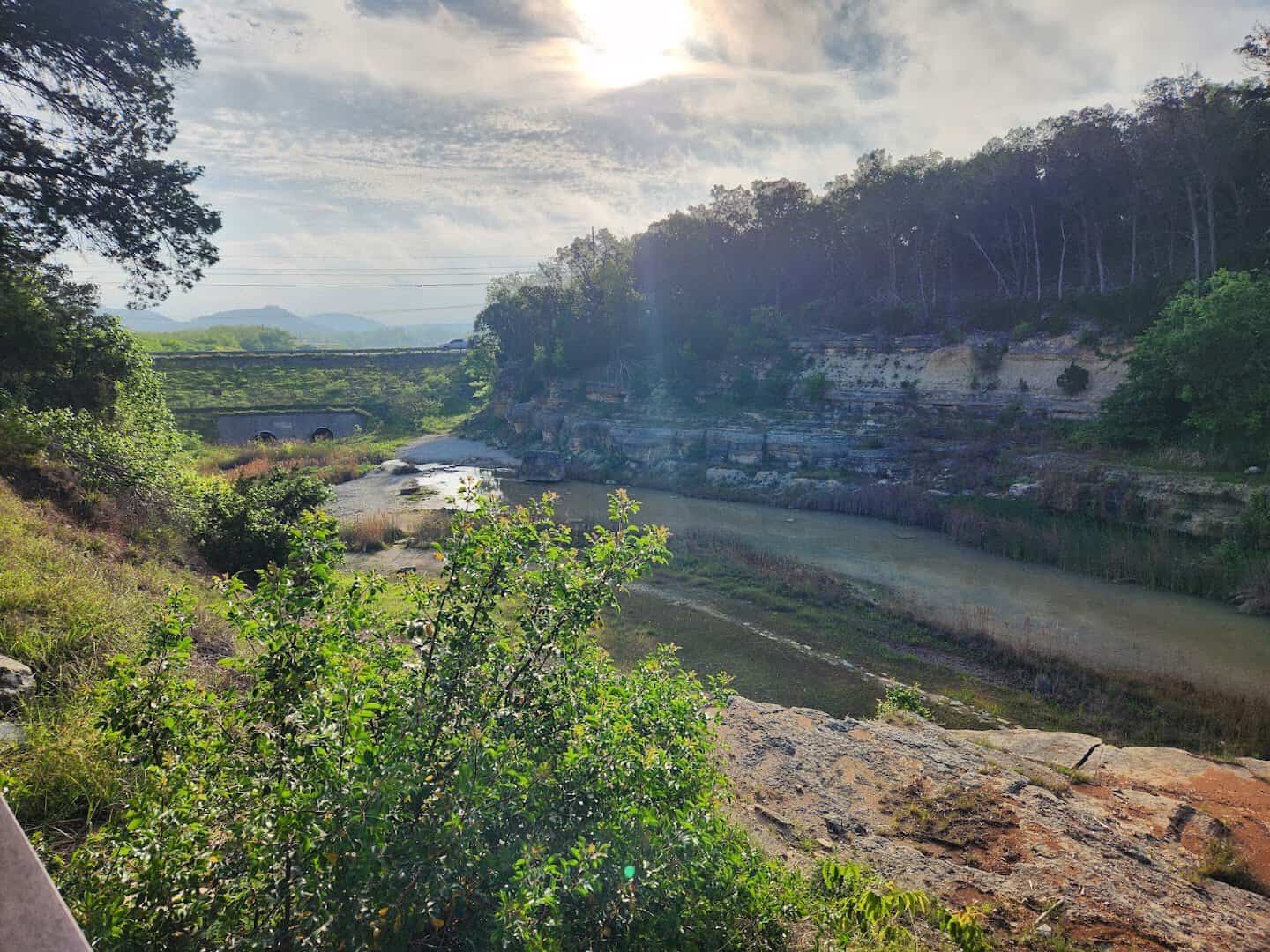 The spillway channel of Canyon Lake Gorge carrying cold water released below the dam