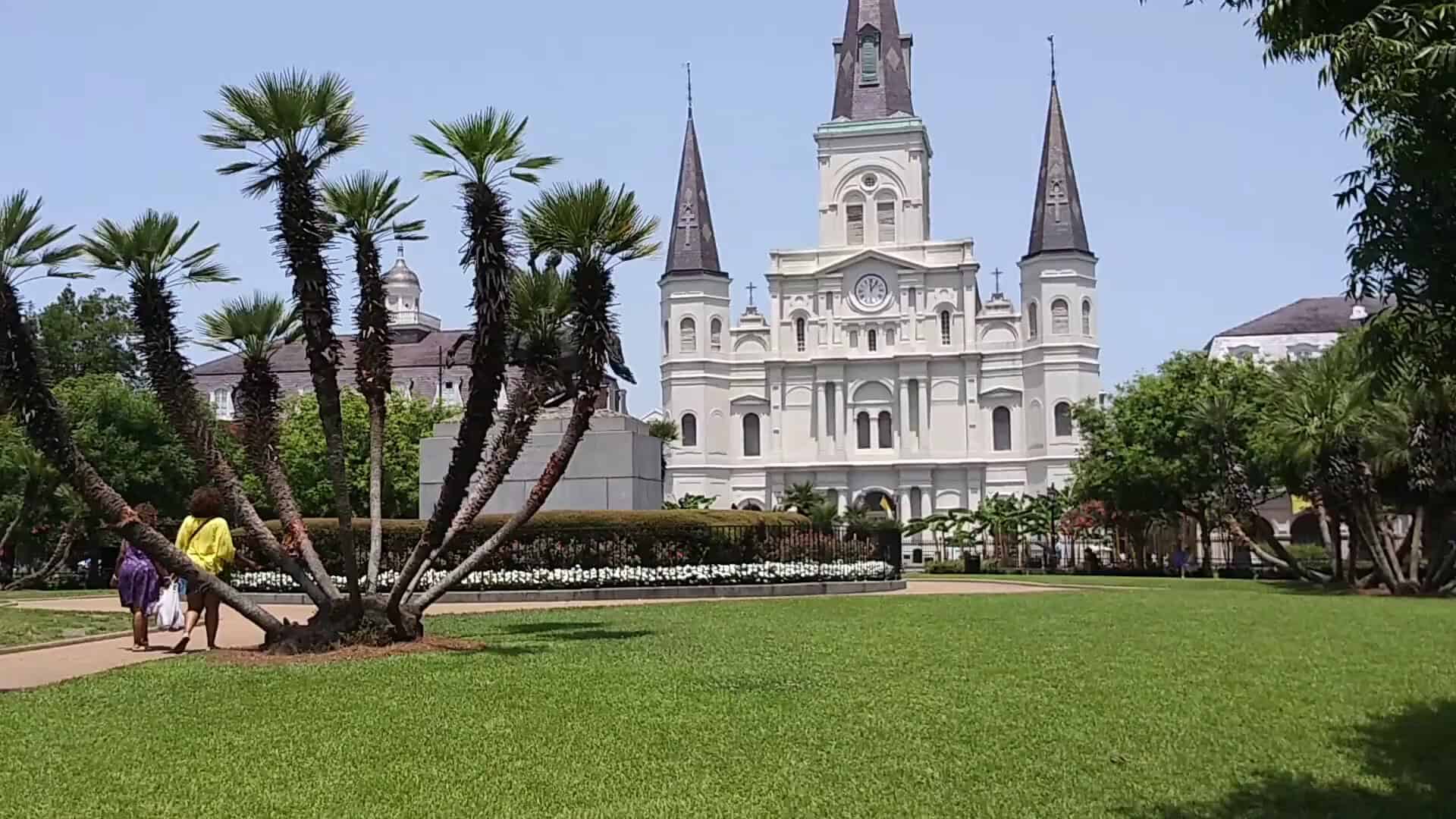 St. Louis Cathedral seen from Jackson Square, New Orleans, Louisiana