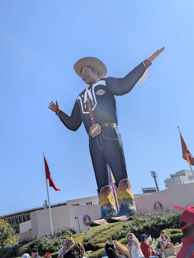 Big Tex towering over the fairgrounds at the State Fair of Texas, Dallas