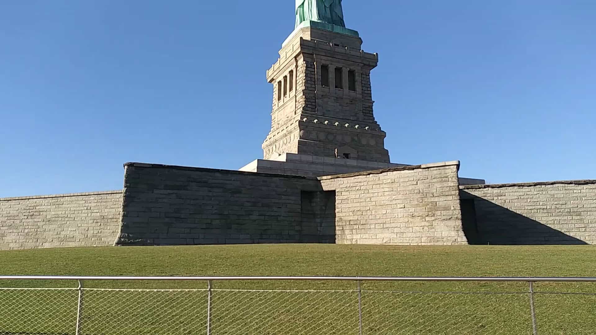 The Statue of Liberty on its pedestal on Liberty Island, New York