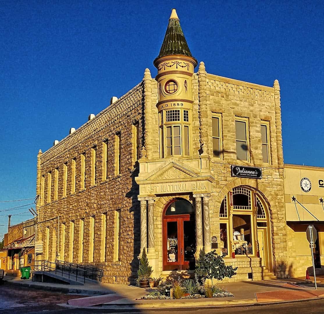Restored historic building in downtown Stephenville, Texas