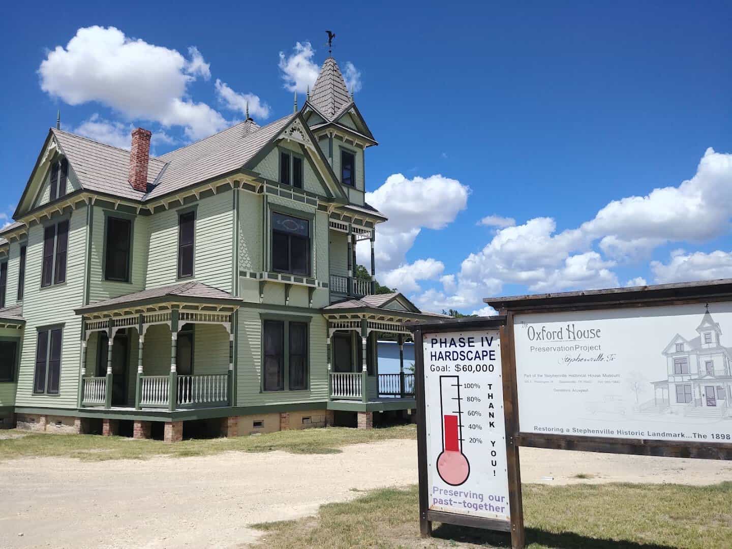 Preserved historic home at the Stephenville Historical House Museum in Texas