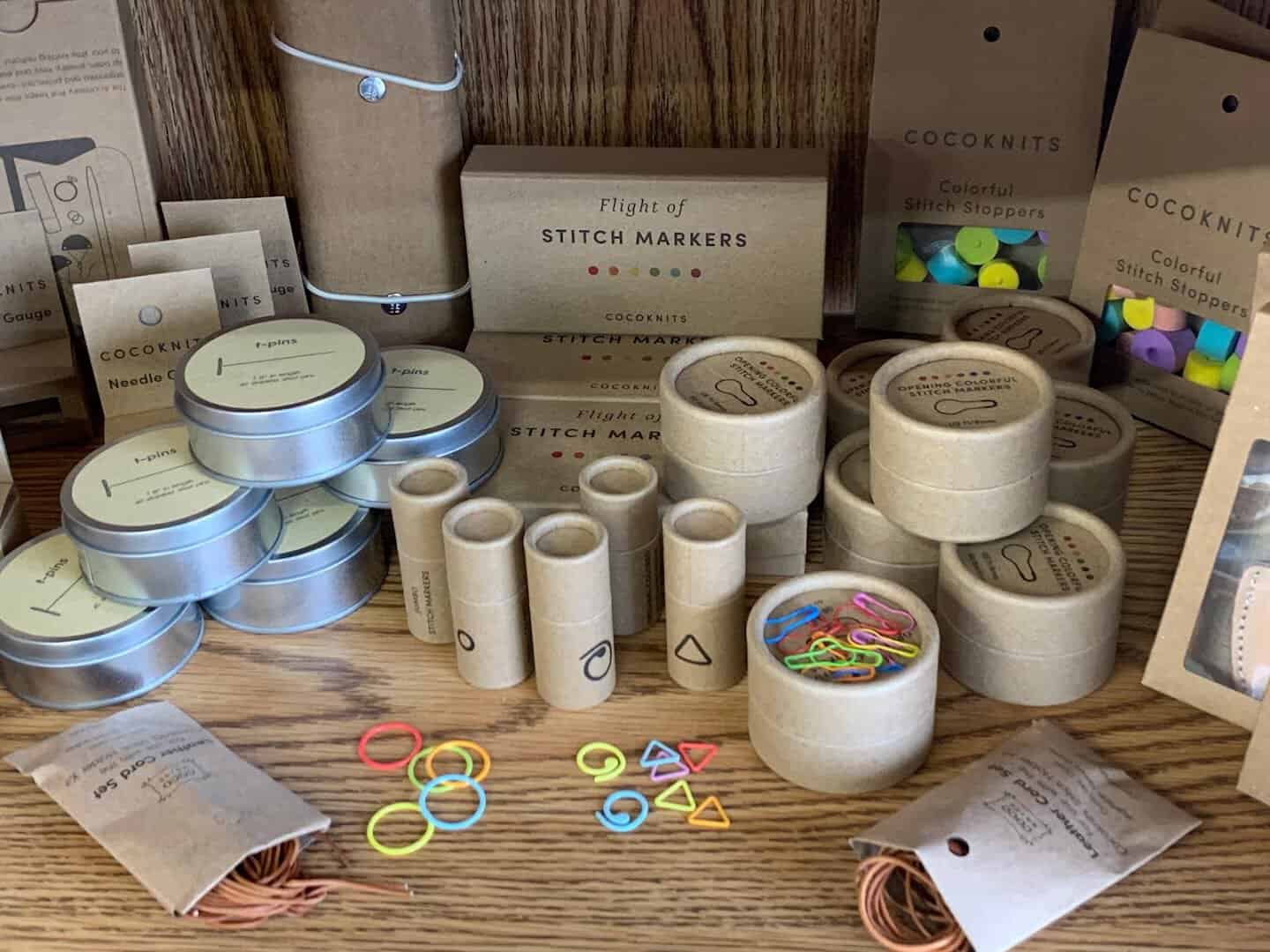 Stitch markers, t-pins and notions at Lone Star Yarn in Bedford, Texas