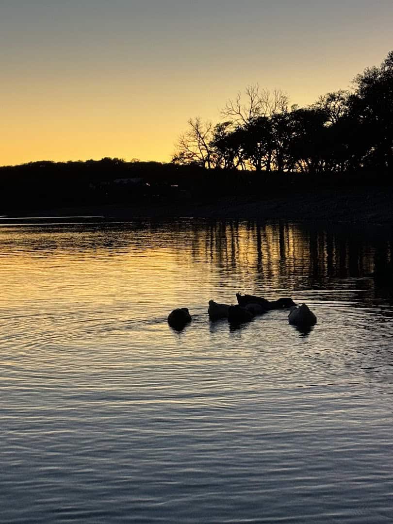 Sunset over Boerne City Lake, Boerne, Texas