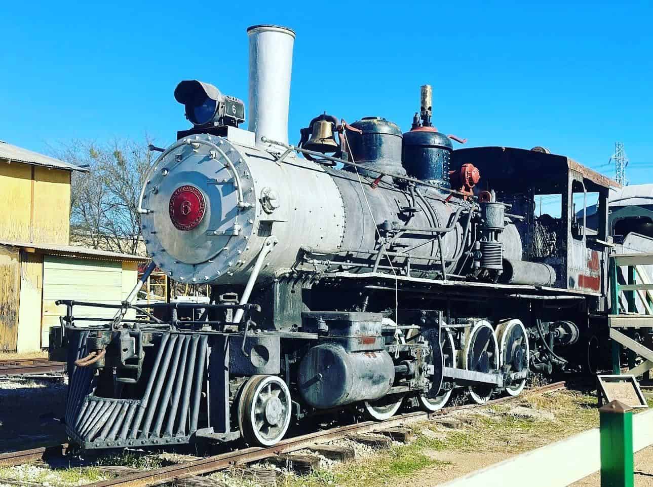 Vintage Baldwin steam locomotive at the Texas Transportation Museum in San Antonio